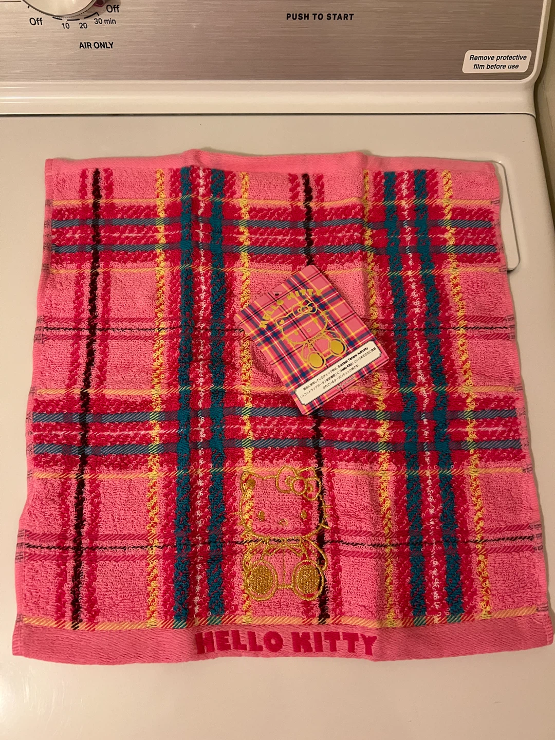 Sanrio Hello Kitty Pink Plaid Hand Towel