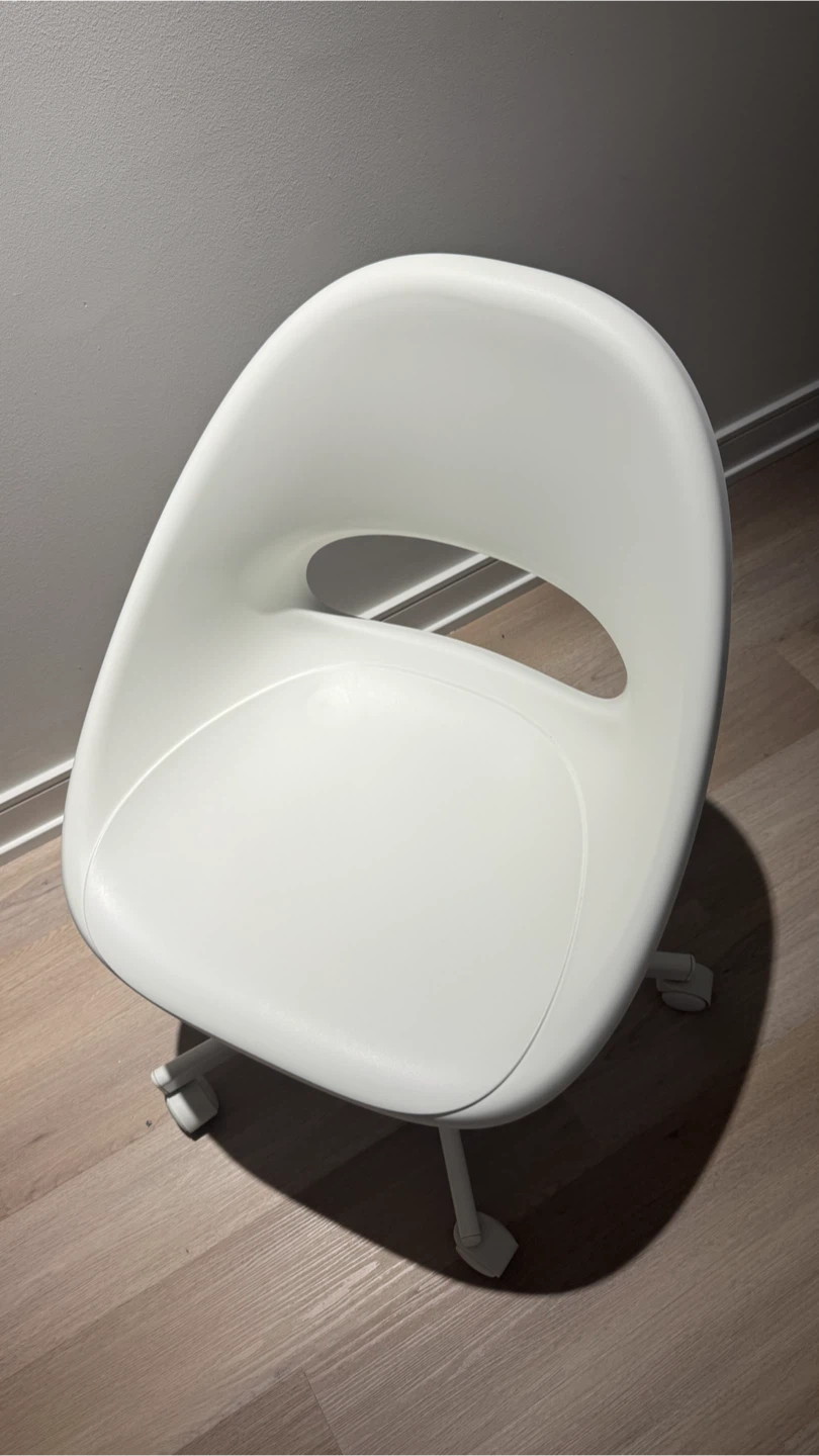 IKEA White Table and Swivel Chair Set - photo 2