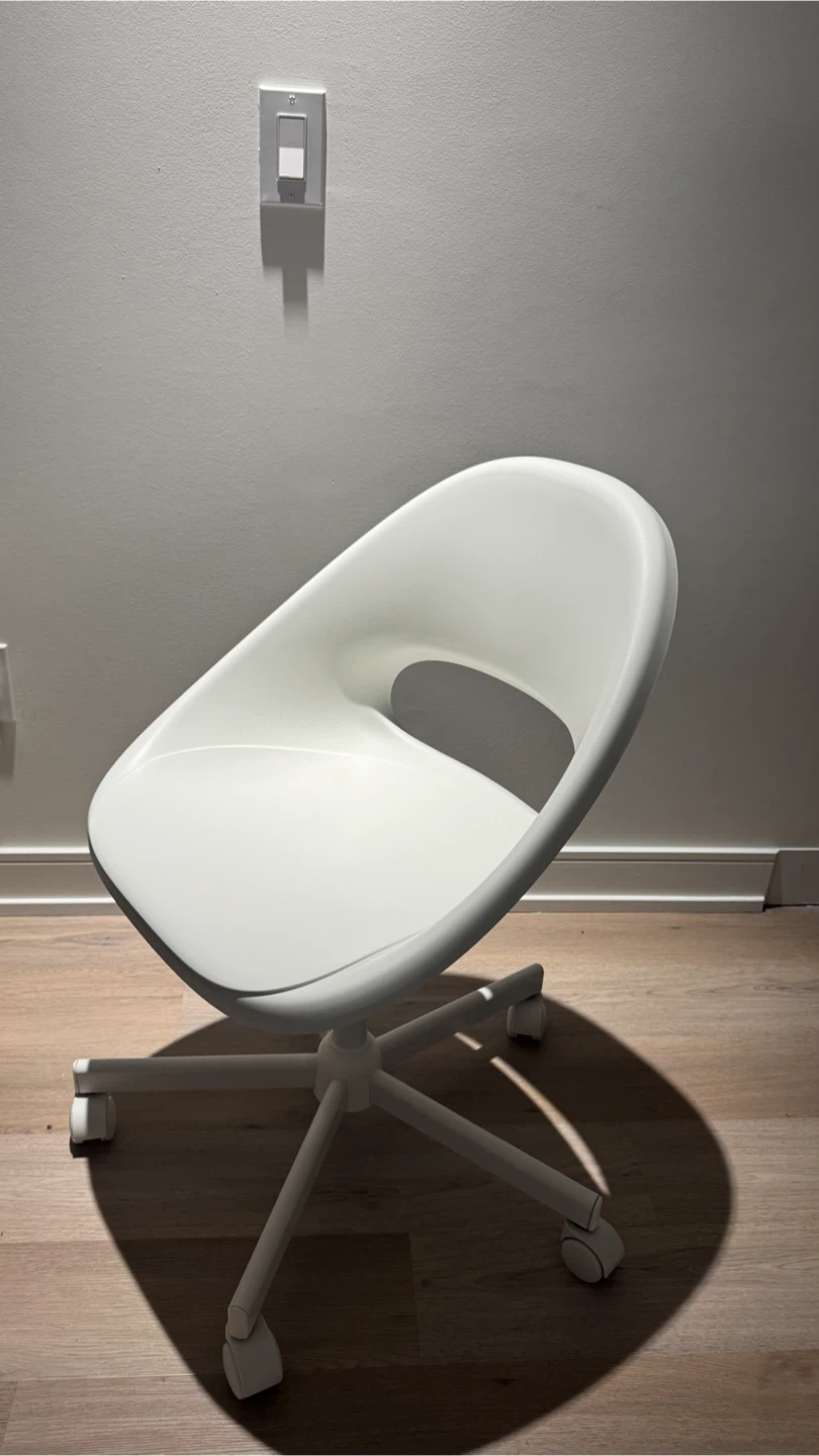 IKEA White Table and Swivel Chair Set - photo 3