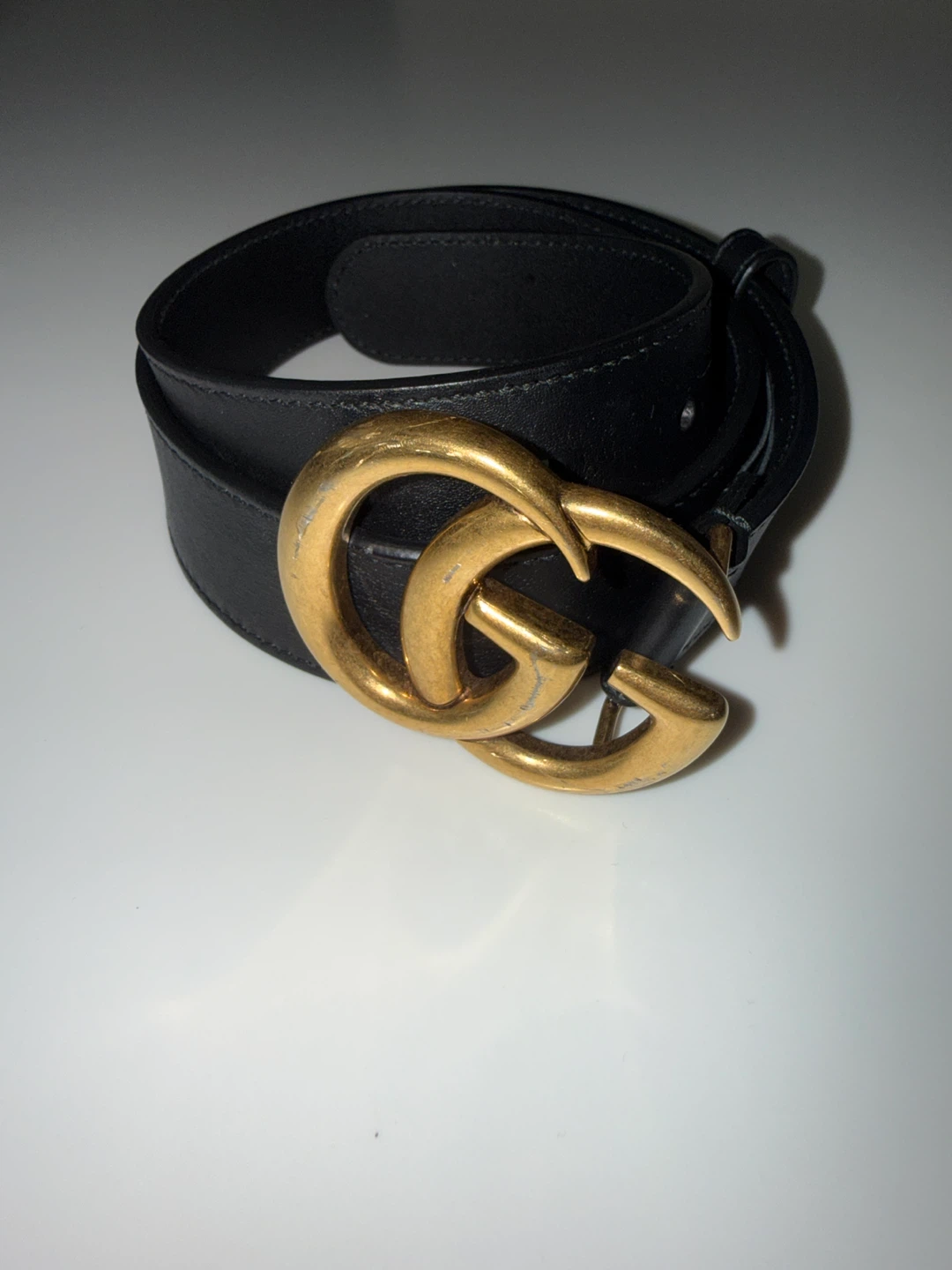 Authentic Gucci GG Marmont Black Leather Belt