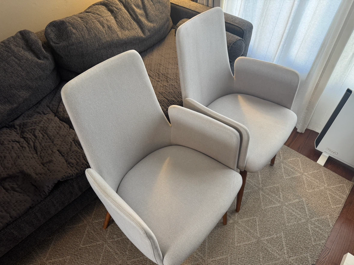 Two Structure light grey upholstered armchairs - photo 2