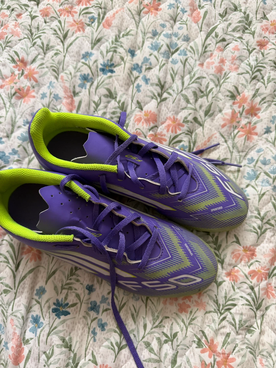 Adidas F50 Soccer Cleats Purple and Lime - photo 2