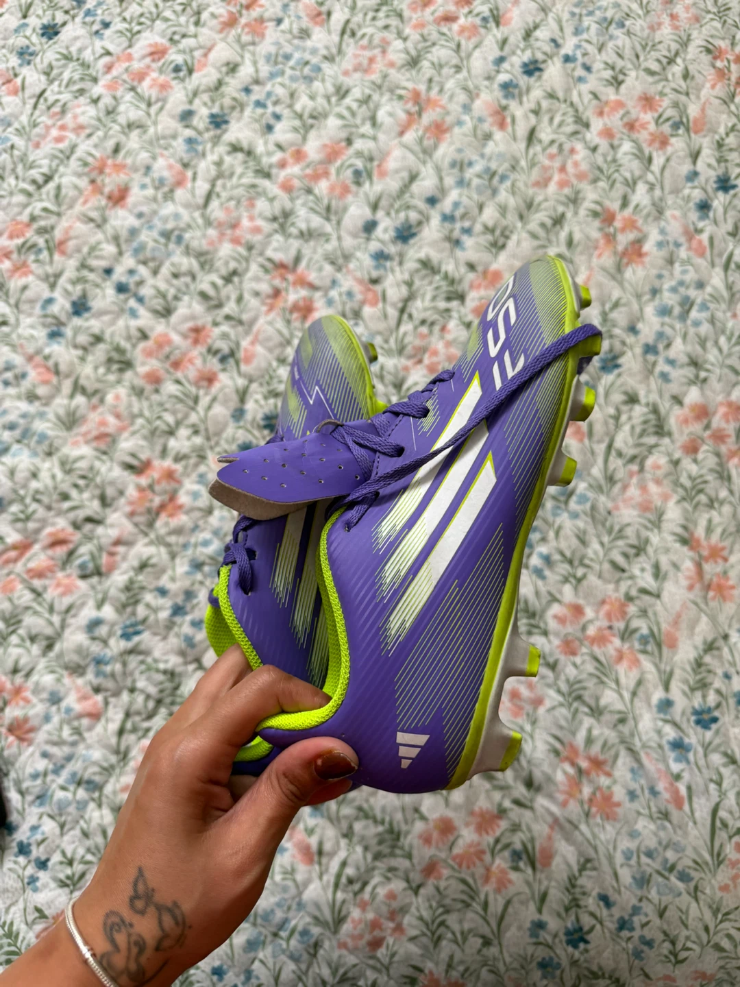 Adidas F50 Soccer Cleats Purple and Lime - photo 5