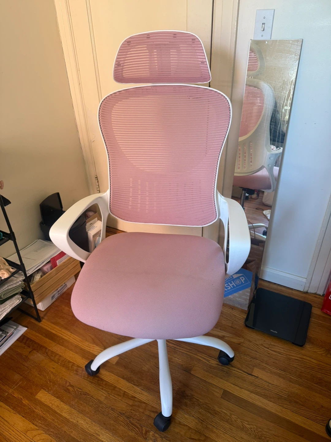 Pink office chair