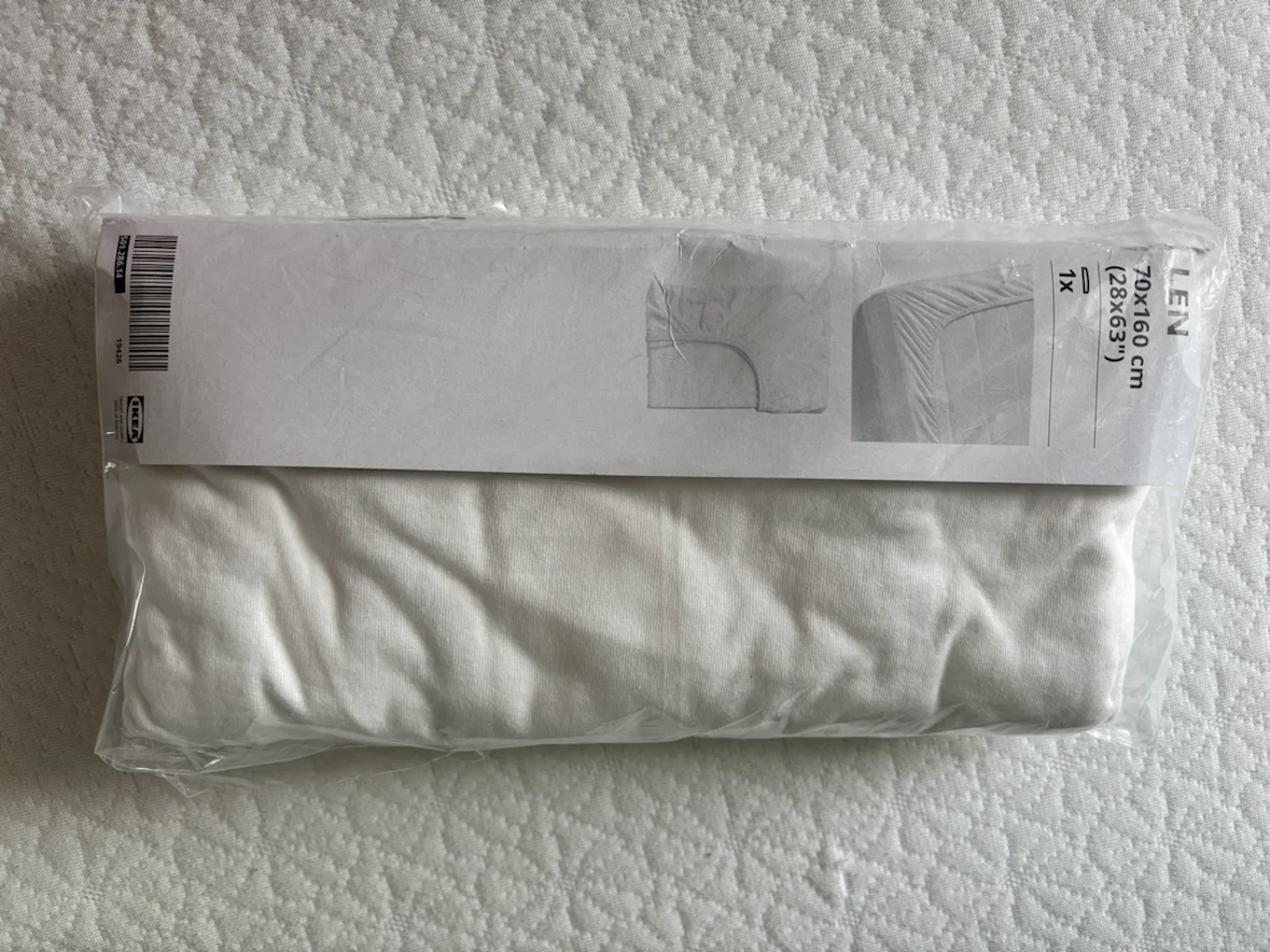 [BRAND NEW] IKEA LEN Fitted Sheet White 70x160cm