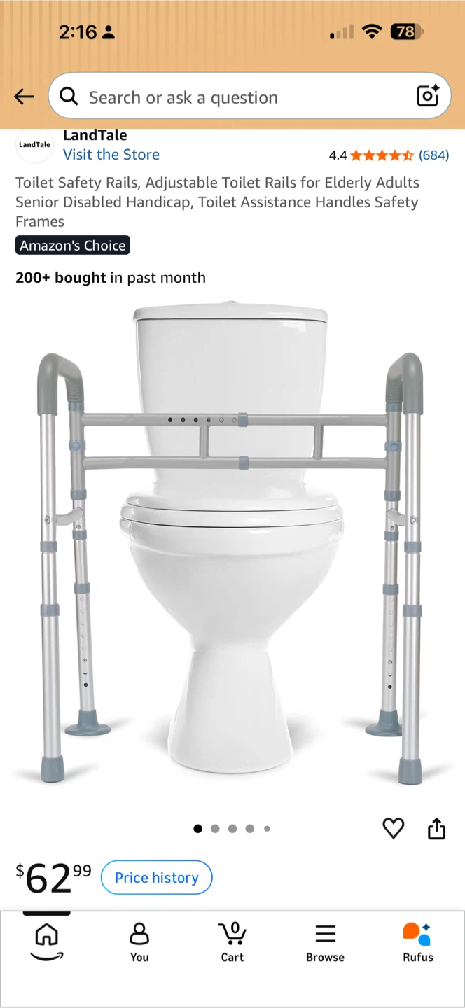 LandTale Toilet Safety Rail Model DR3406