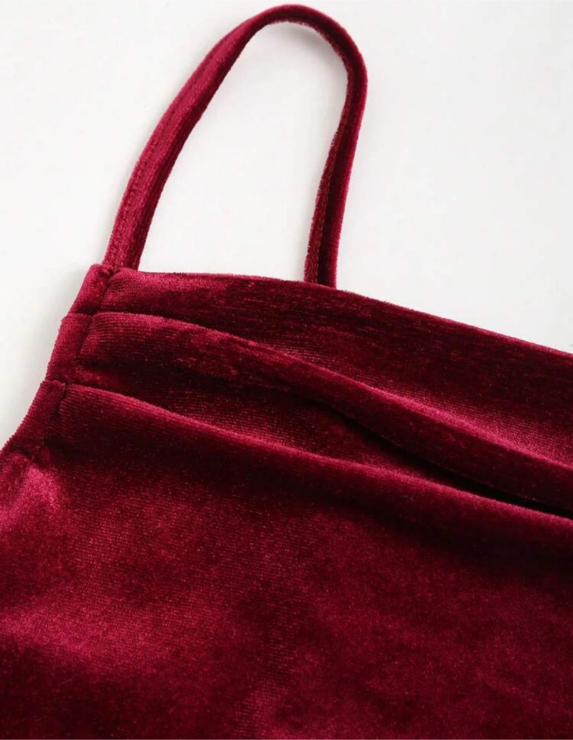 Burgundy Velvet Ruched Maxi Dress - photo 3
