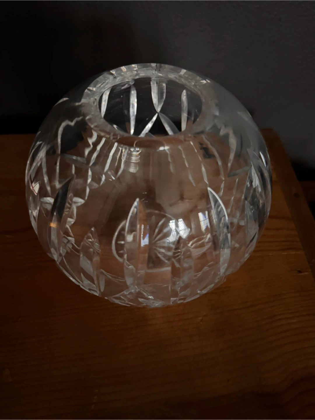 Clear Crystal Cut Glass Rose Bowl - photo 2