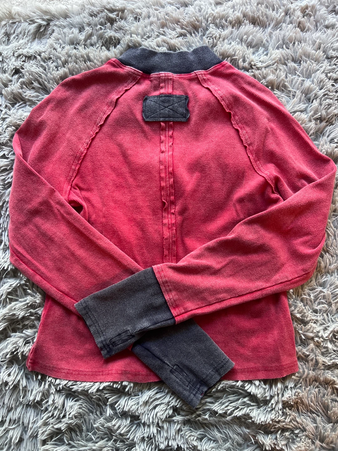 Free People Red Thermal Button-Down Top - photo 2