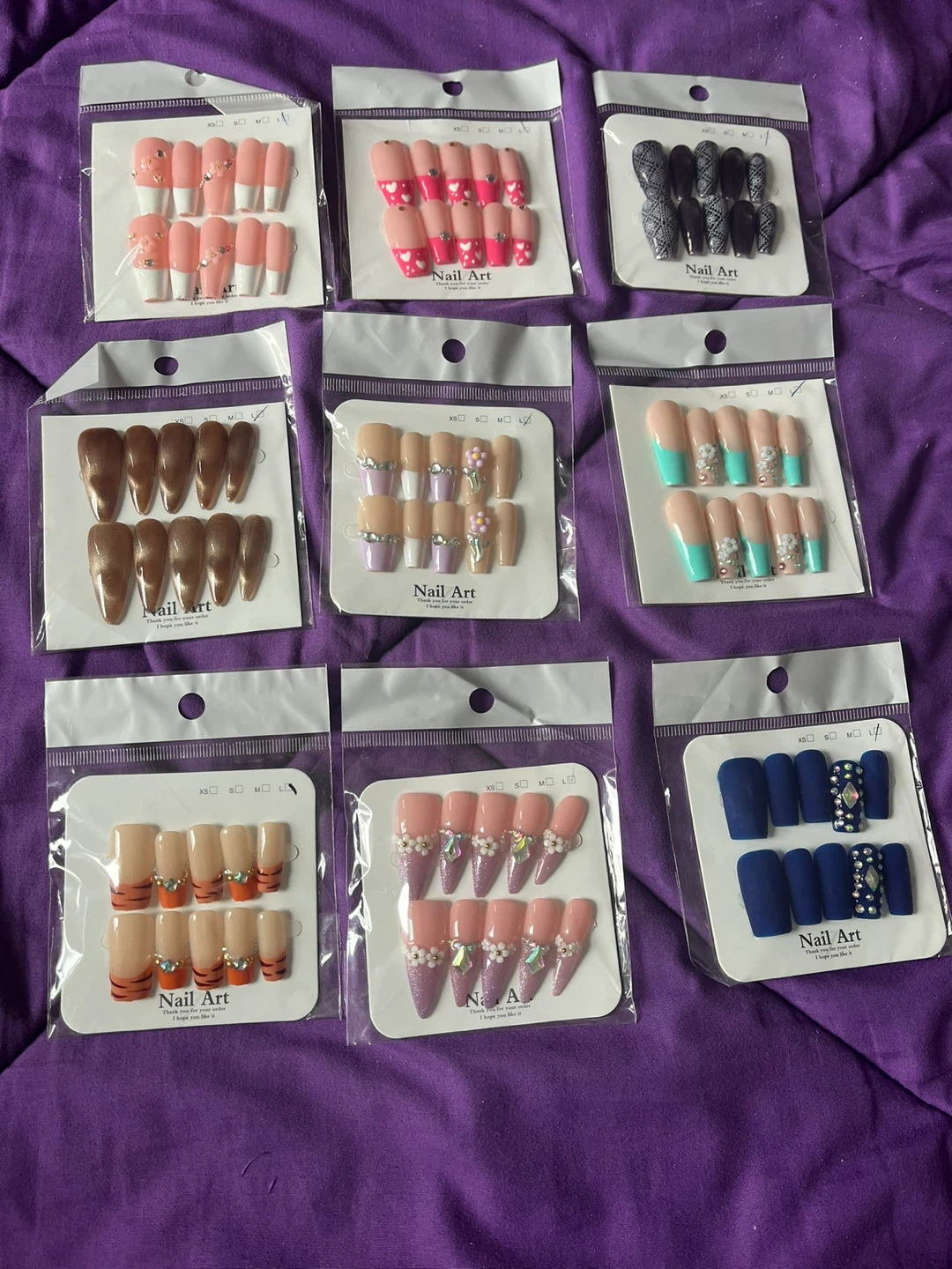 Nail Art Press-On Sets, Large