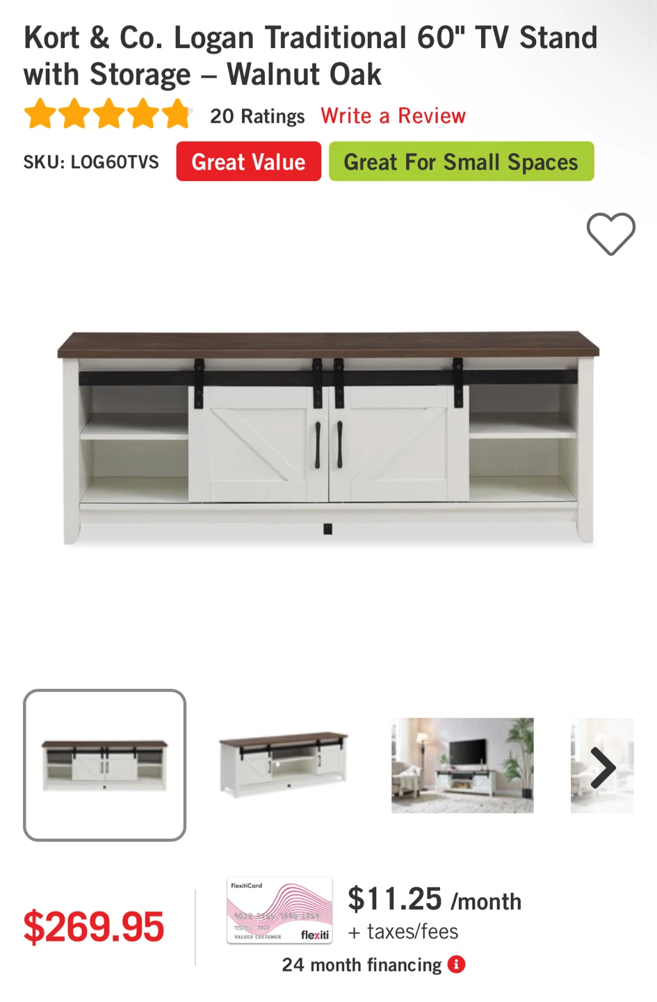Kort & Co. Logan Traditional 60" TV Stand - photo 3