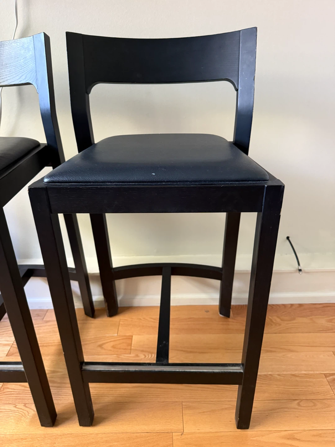 DWR 2 Modern Black Counter Bar Stools Retail $1095 each - photo 2