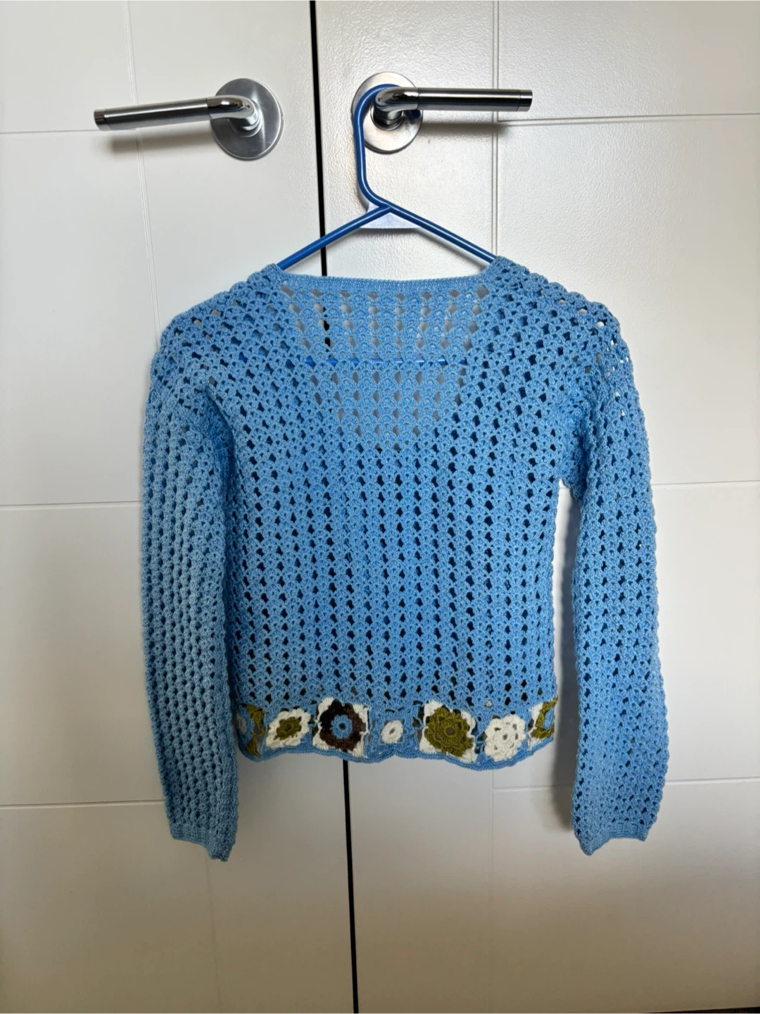 Hand made Blue Crocheted Cardigan - photo 2