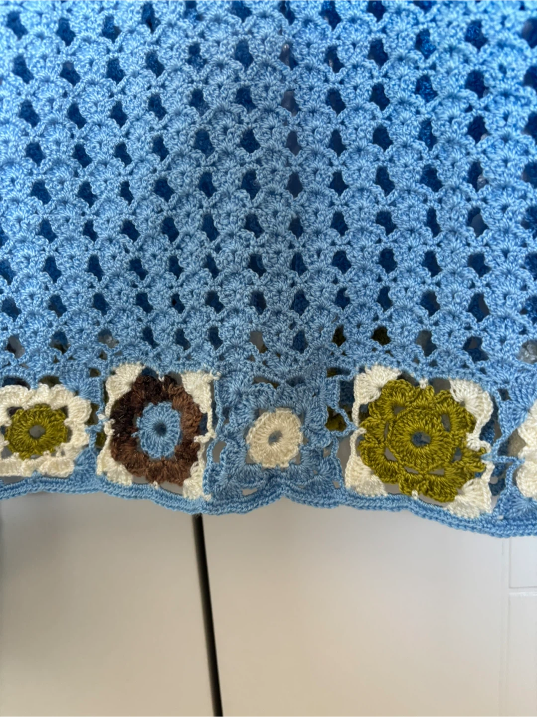 Hand made Blue Crocheted Cardigan - photo 3