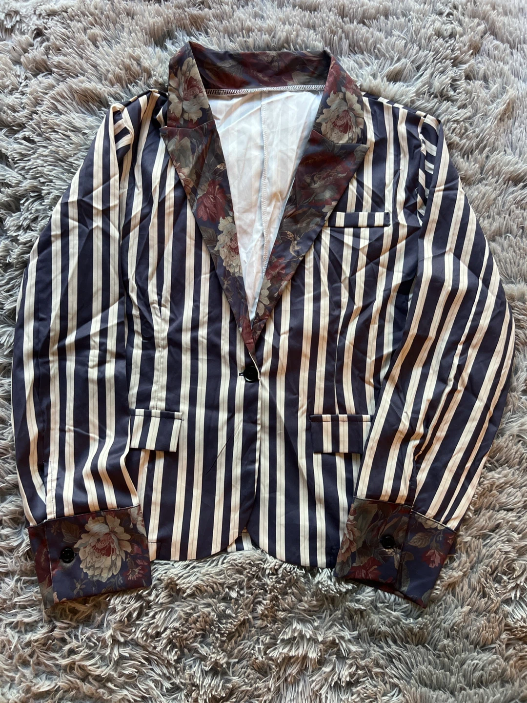 Striped Floral Blazer