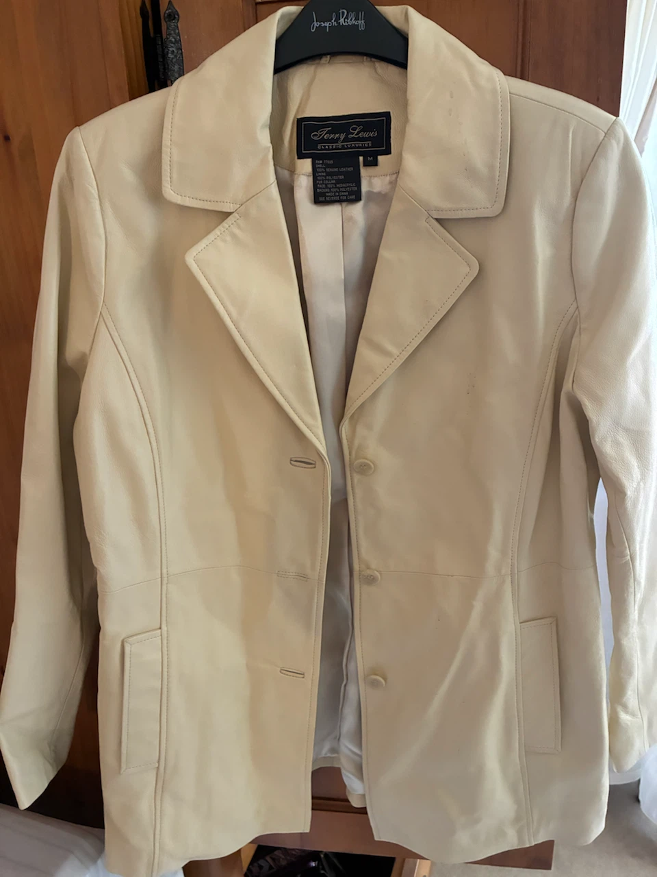 Terry Lewis Cream Leather Jacket