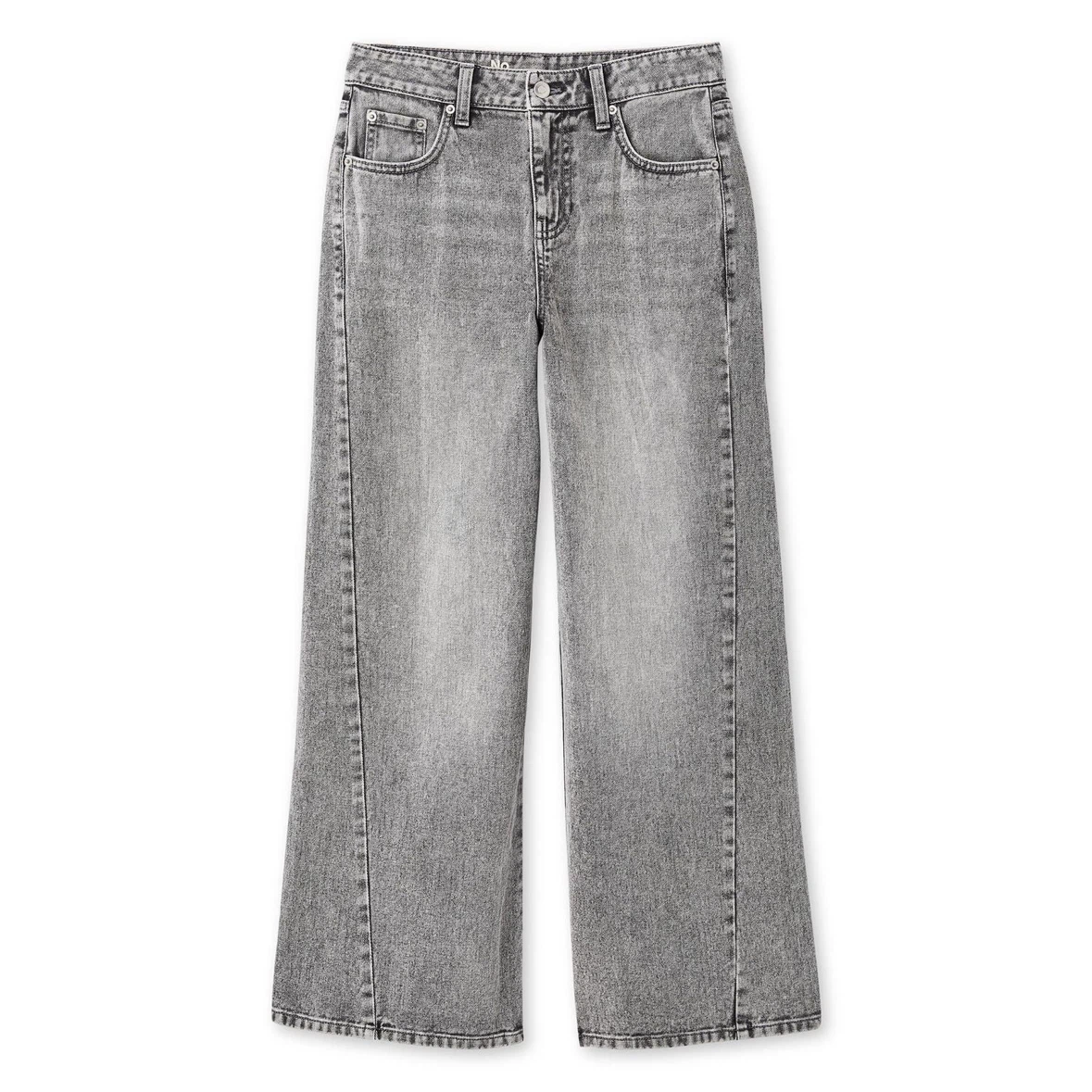 Grey Wide Leg Jeans