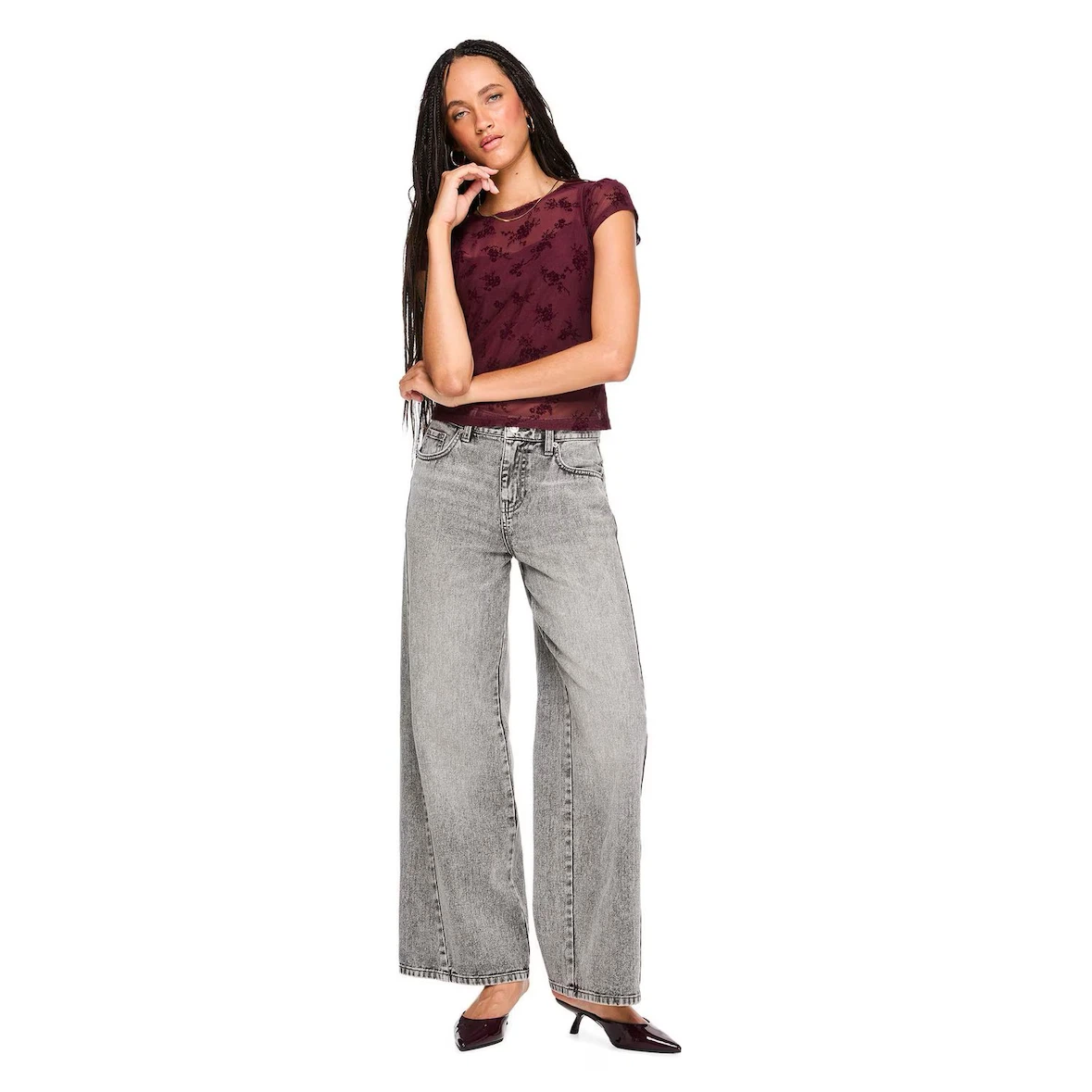 Grey Wide Leg Jeans - photo 2
