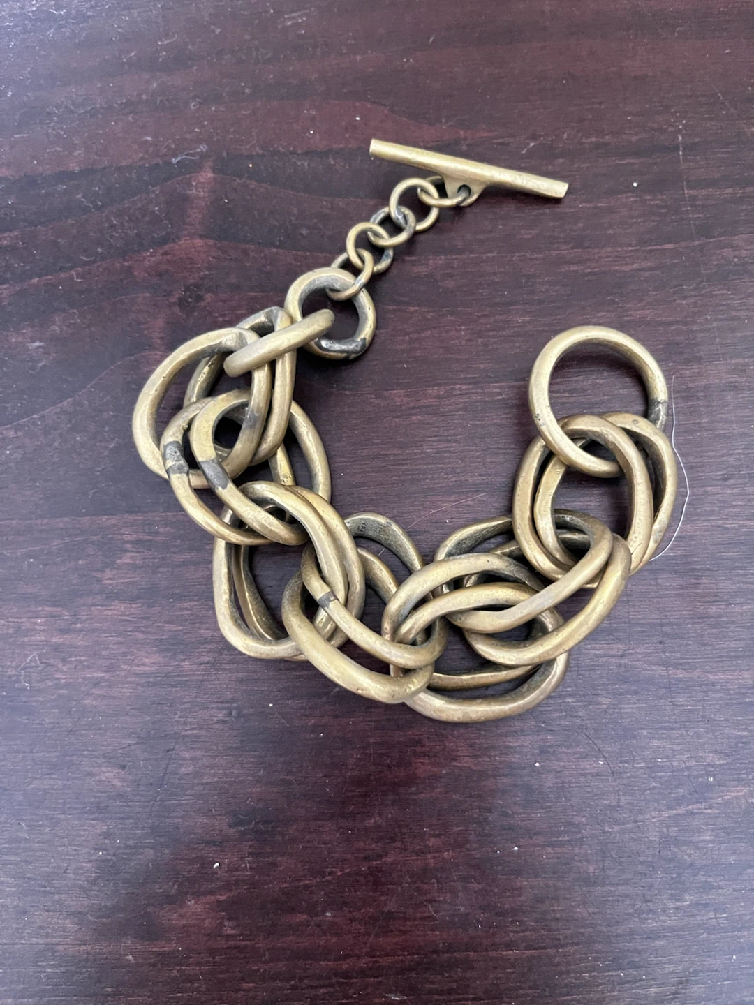 Chunky Gold Tone Chain Toggle Bracelet