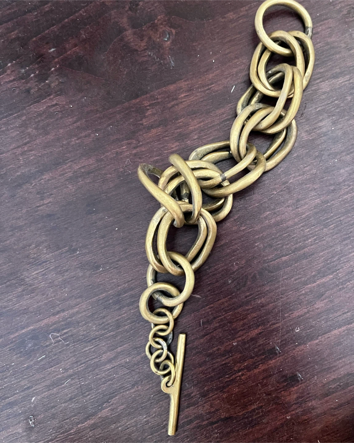 Chunky Gold Tone Chain Toggle Bracelet - photo 2
