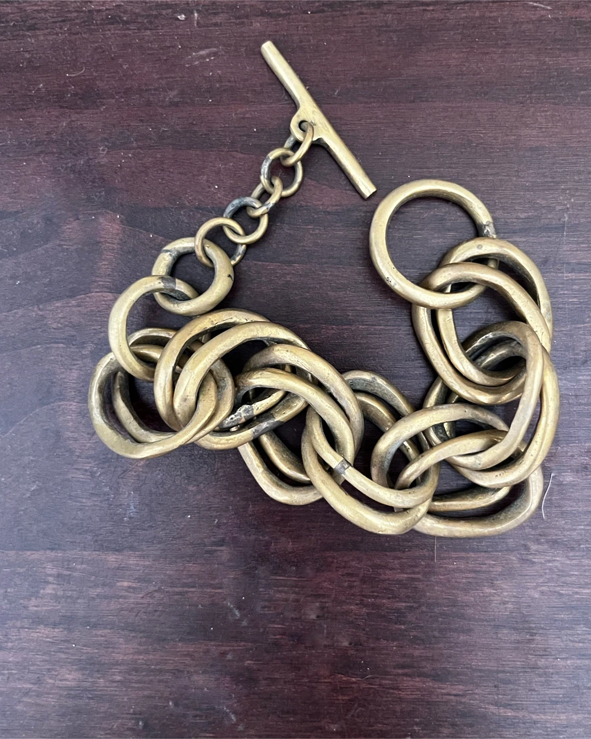 Chunky Gold Tone Chain Toggle Bracelet - photo 3