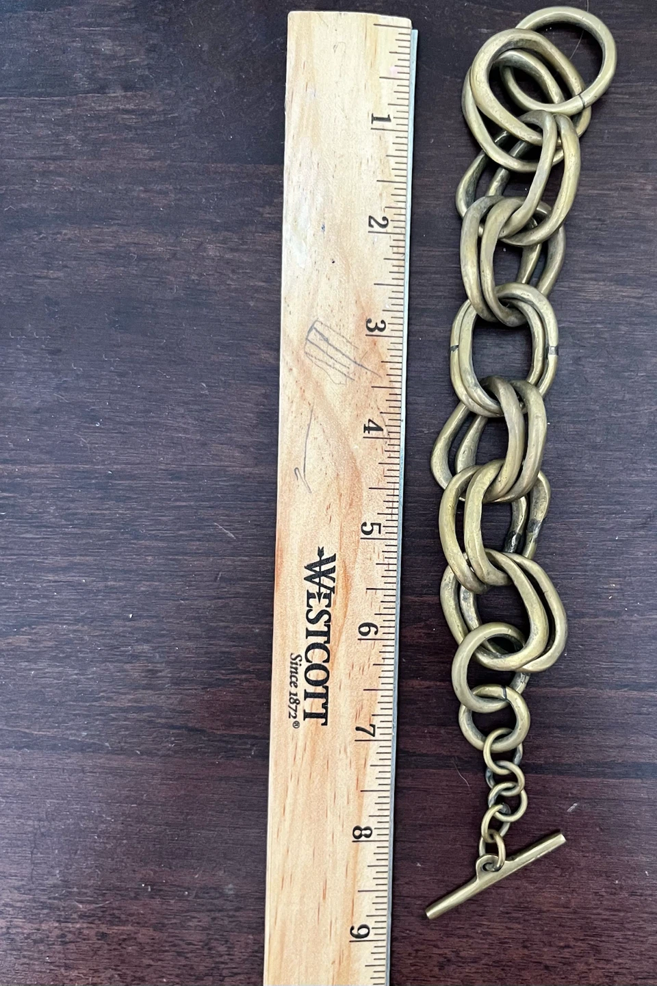 Chunky Gold Tone Chain Toggle Bracelet - photo 4