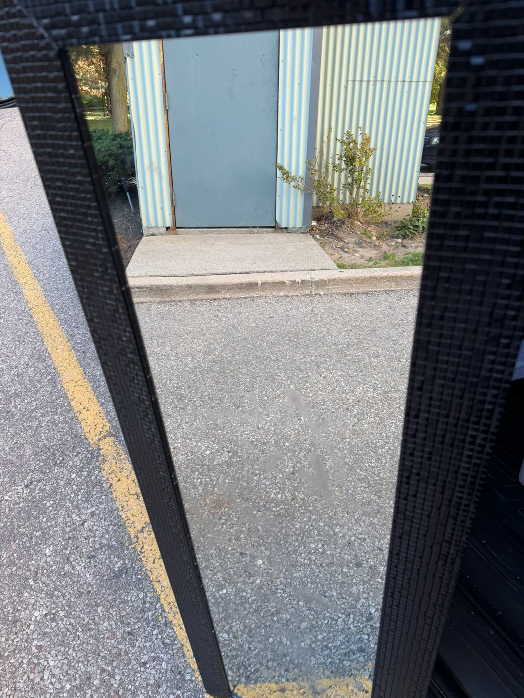 Black textured full-length mirror