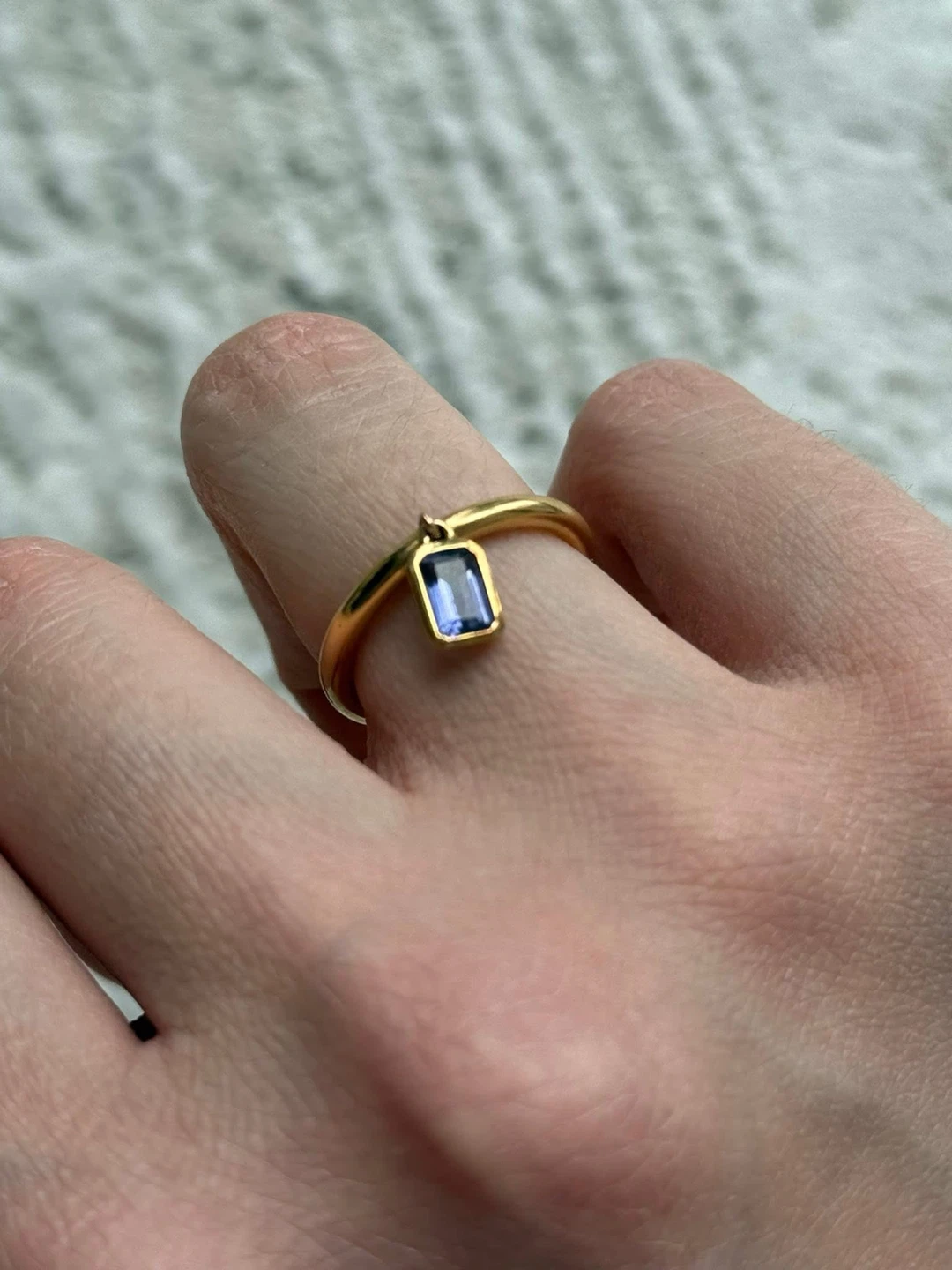 Mejuri Gemstone Charm Stacker Ring 💜