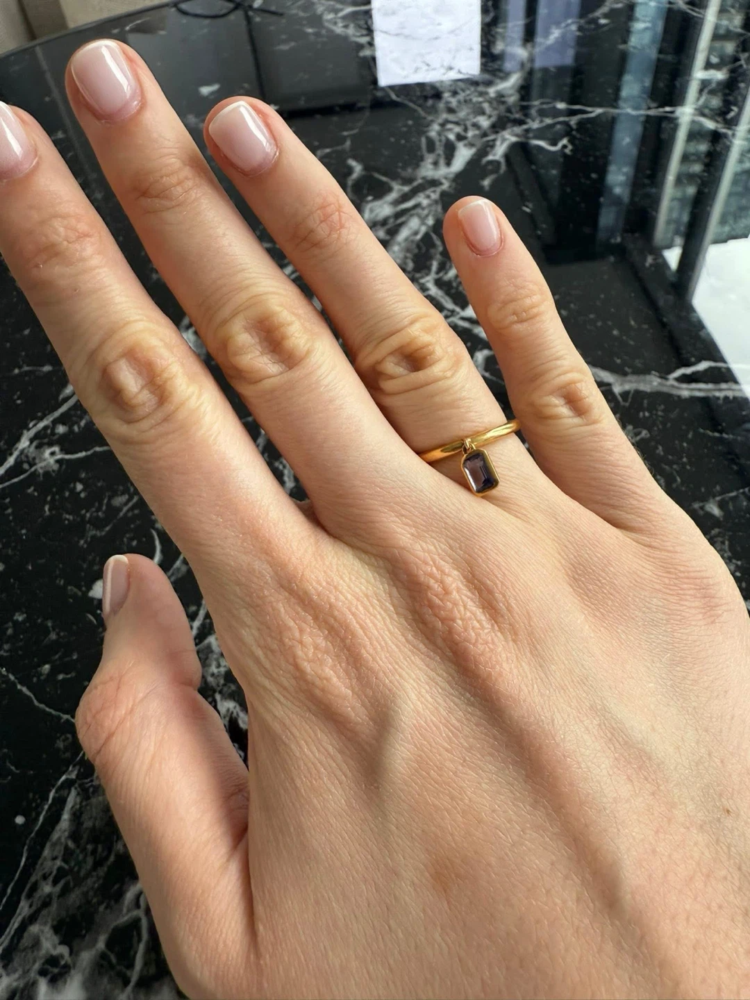 Mejuri Gemstone Charm Stacker Ring 💜 - photo 3