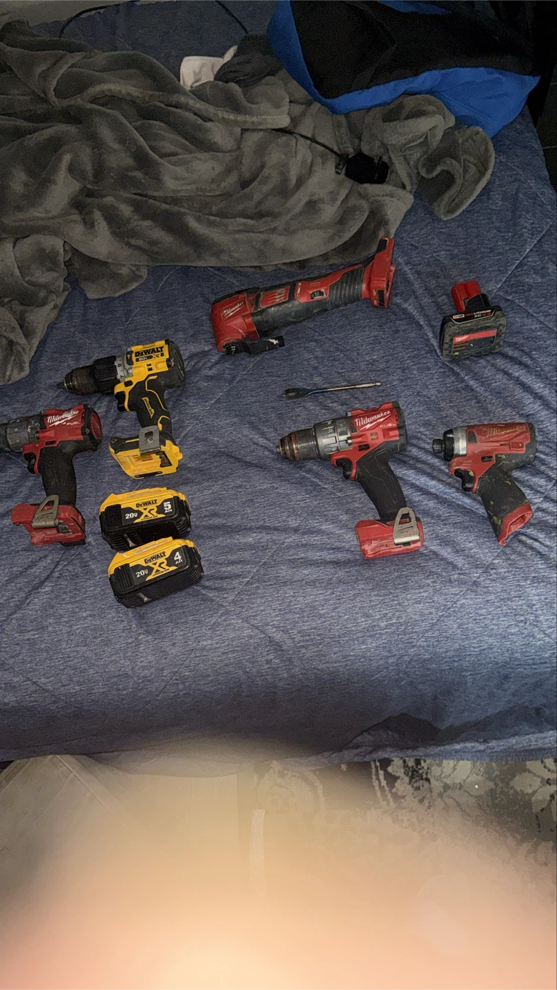 Assorted DeWalt and Milwaukee Power Tool Lot