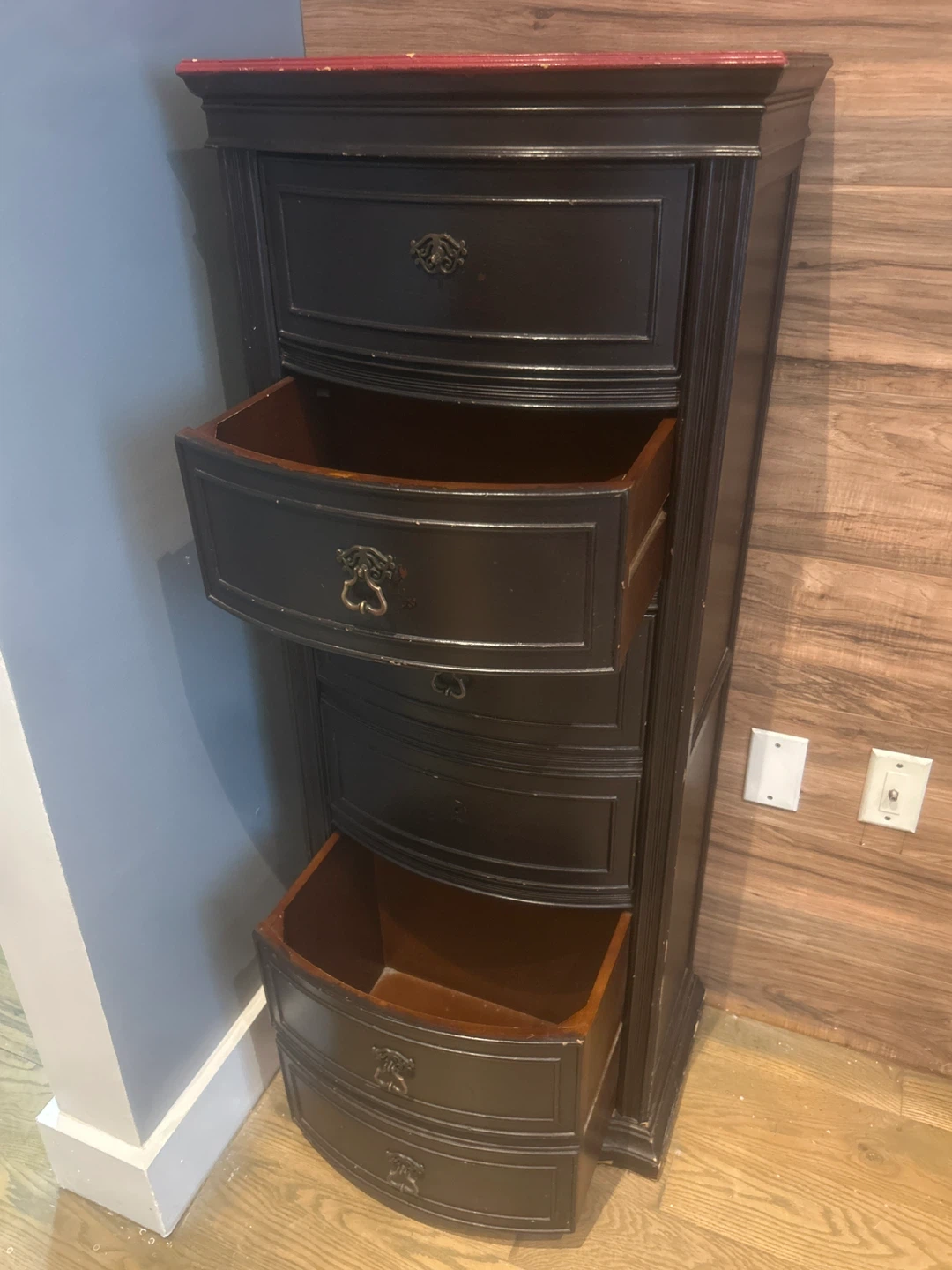 Tall Dark Brown Six-Drawer Dresser - photo 2