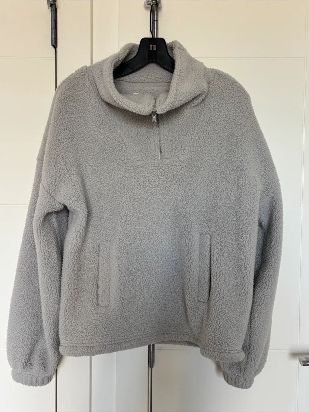 Grey Sherpa Quarter-Zip Pullover