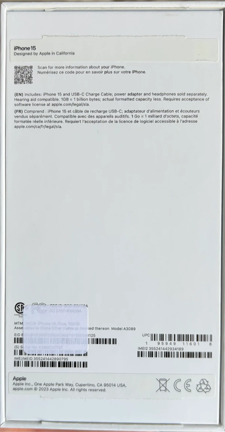 Apple iPhone 15 128GB Blue