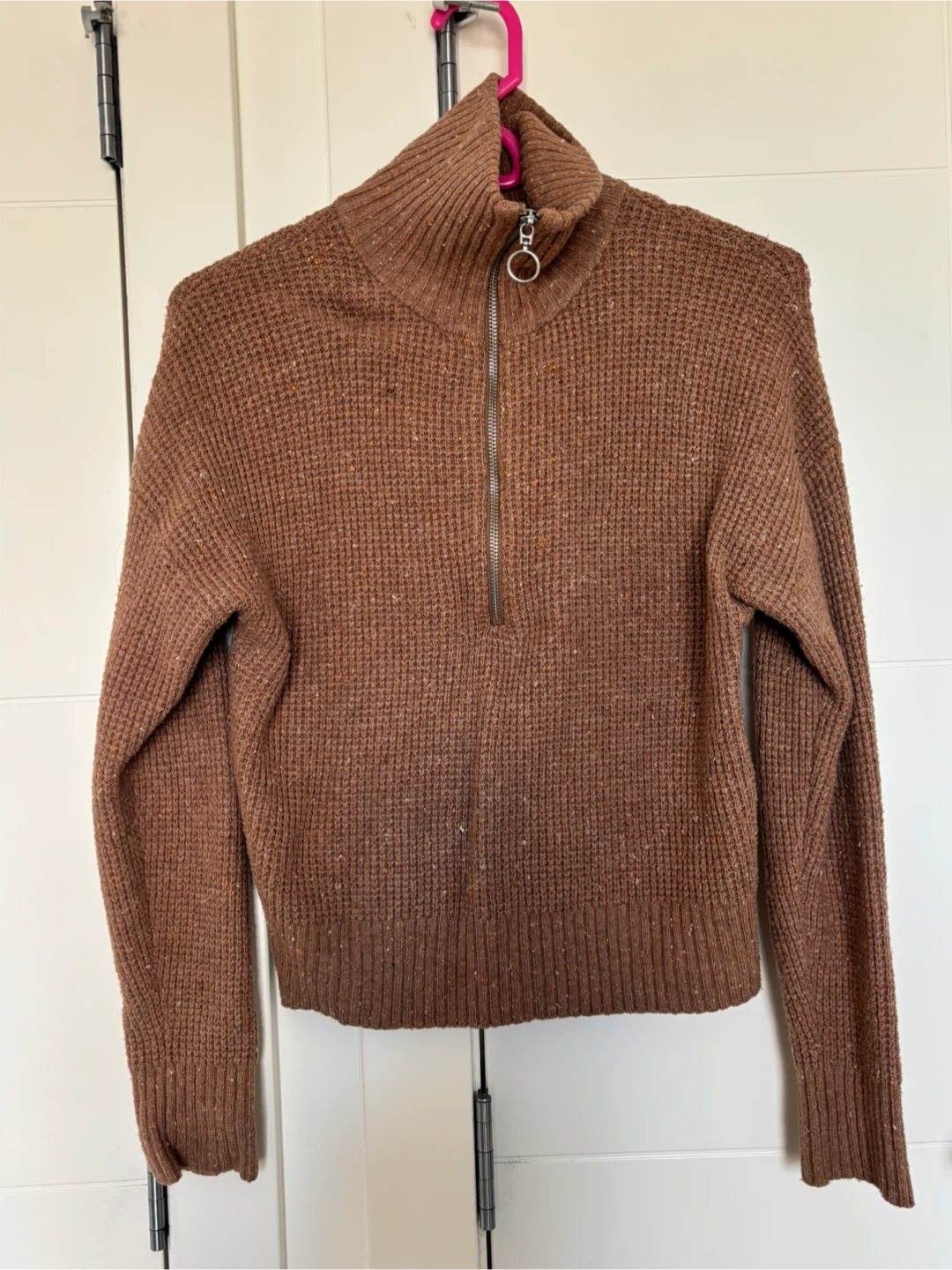 Brown Quarter-Zip Sweater