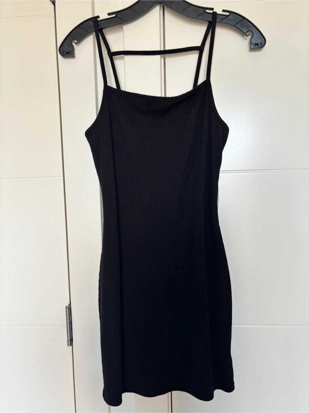 Black Ribbed Cami Dress