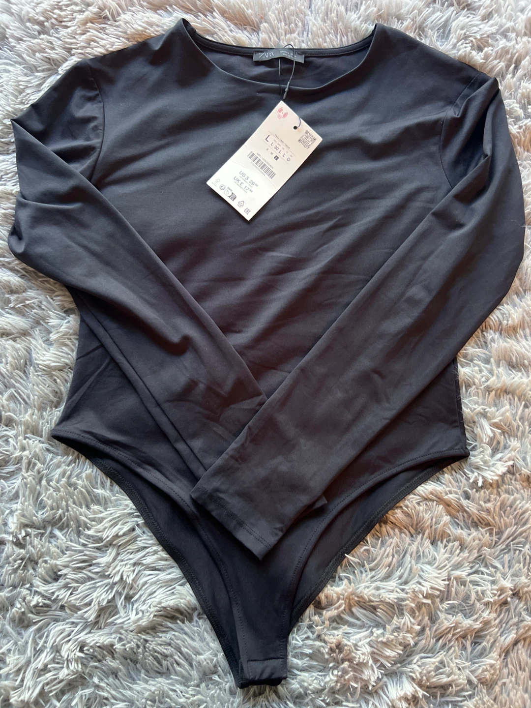Zara Long Sleeve Bodysuit Black Size L - photo 2