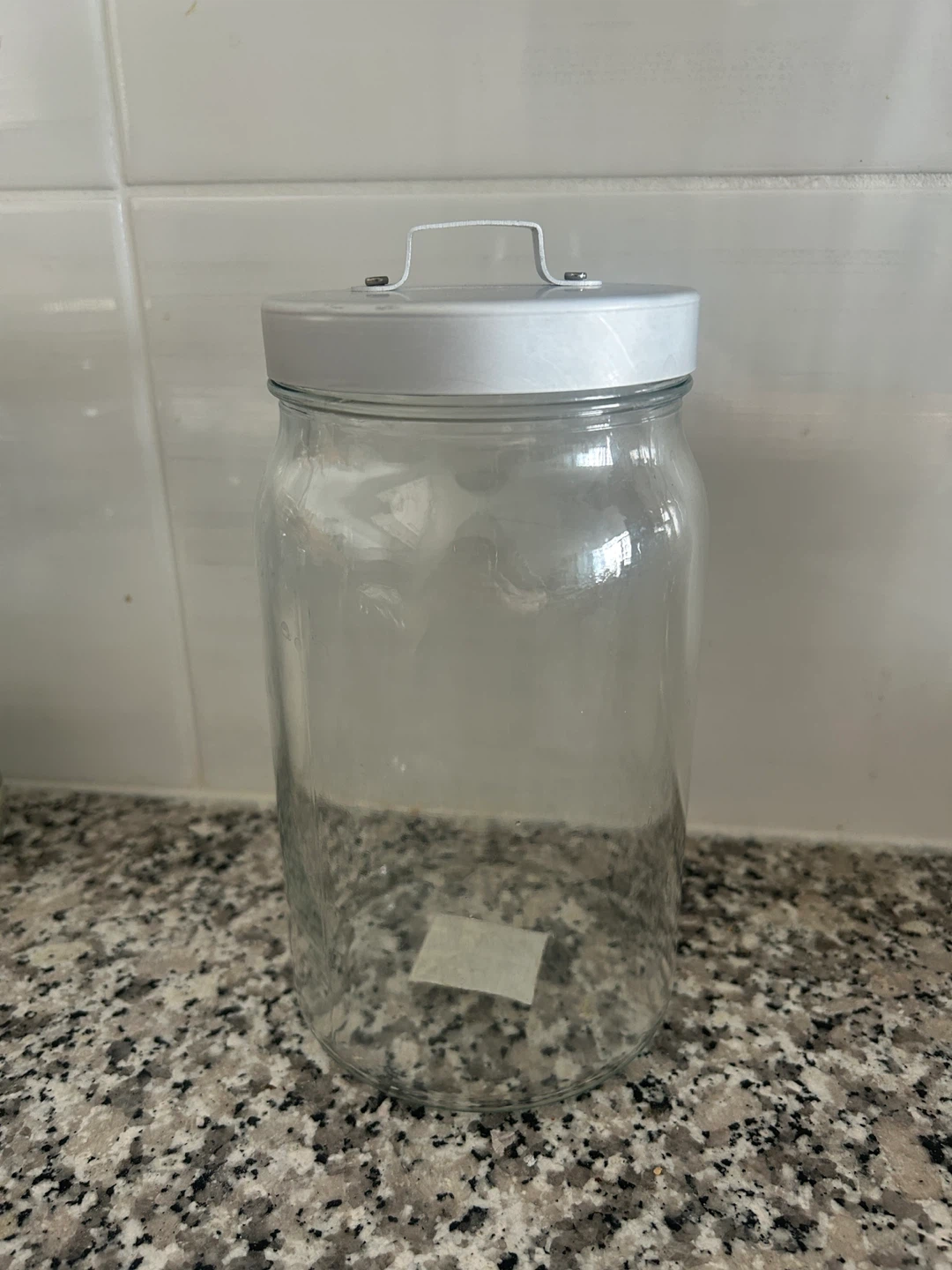 Ikea Clear Glass Storage Jar with White Lid