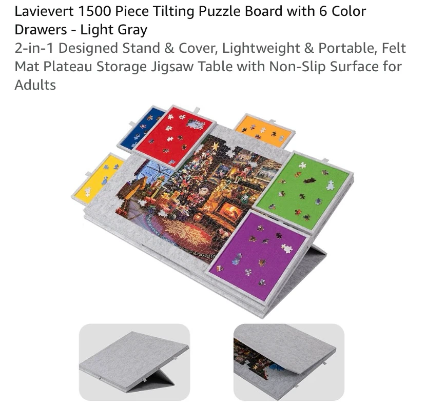 New Felt 1500 Piece Tilting Puzzle Board with Trays