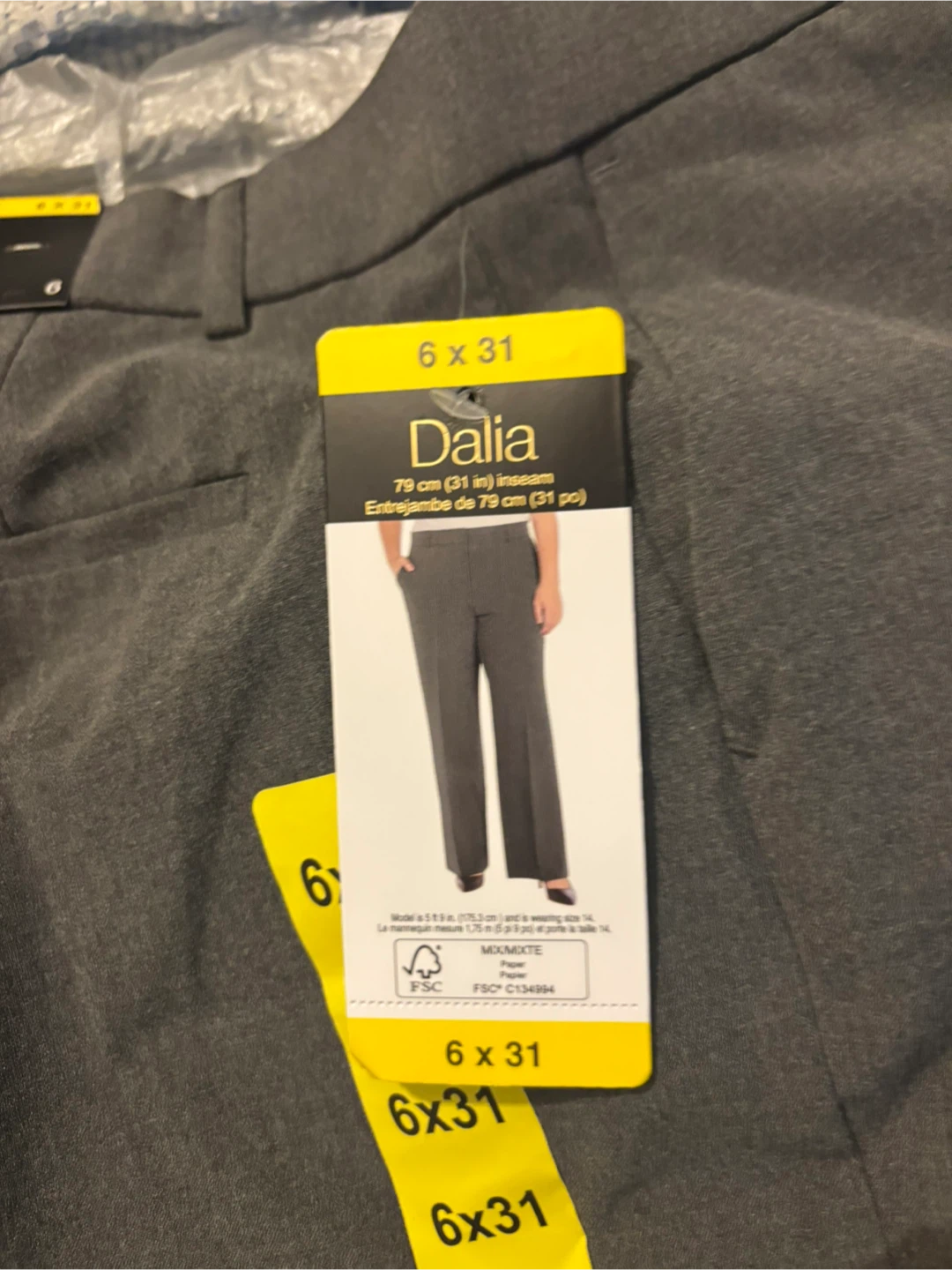 Dalia High Rise Trousers Grey Size 6 x 31 - photo 2