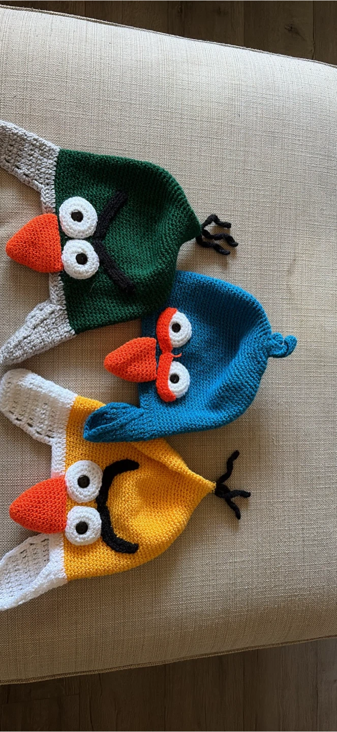 Set of 3 Angry Birds Crocheted Hats - photo 4