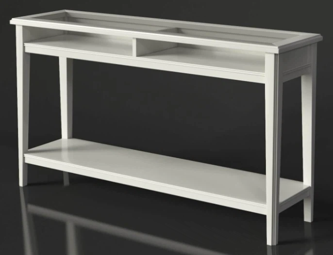 White Console Table with Glass Top (Ikea Liatorp) - photo 3