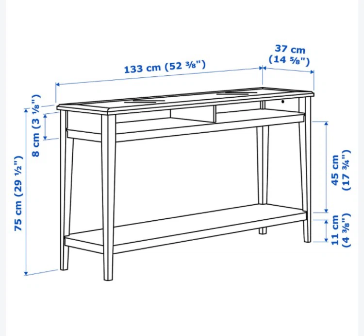 White Console Table with Glass Top (Ikea Liatorp) - photo 4