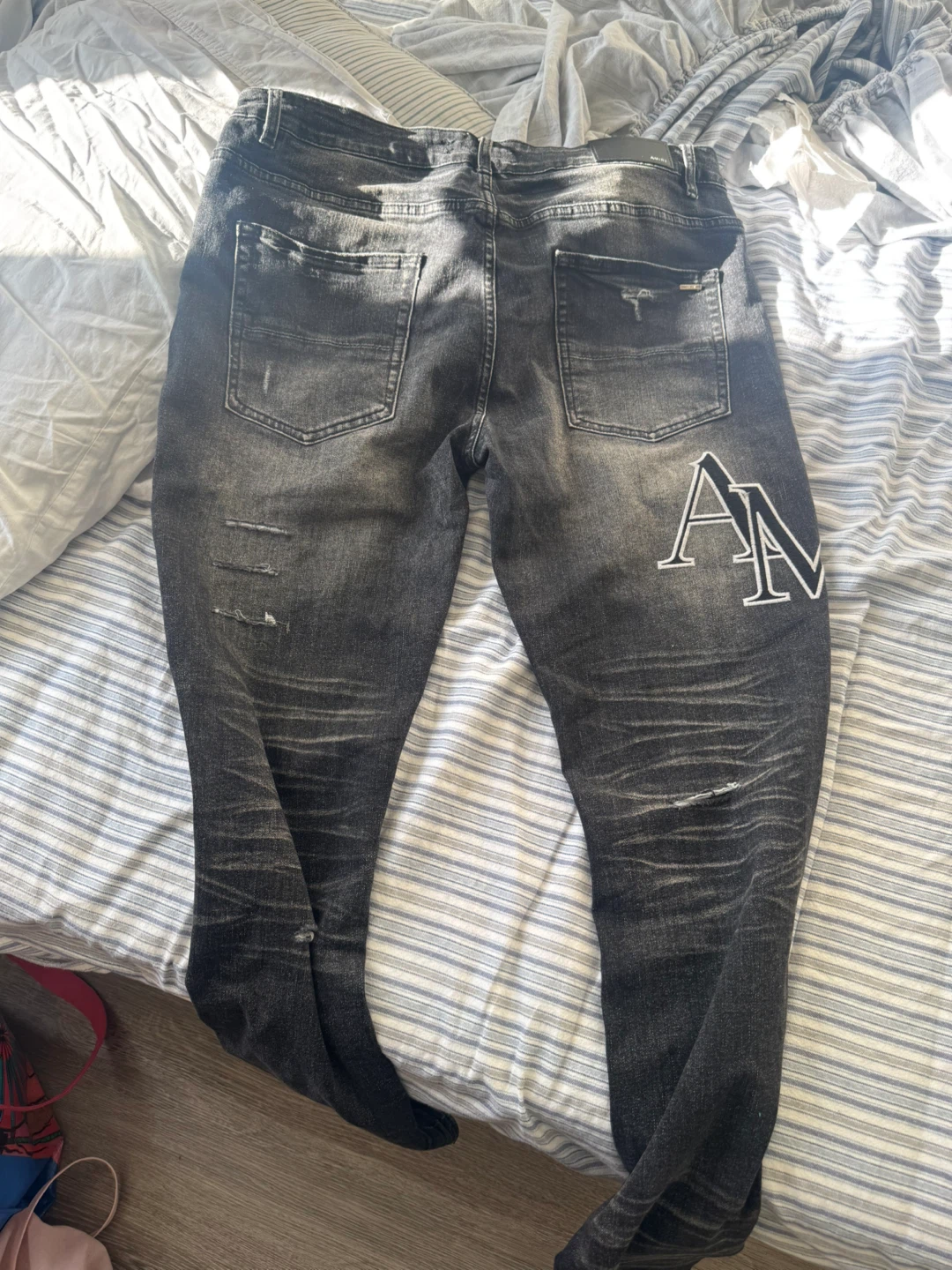 AMIRI Black Distressed Denim Jeans - photo 2