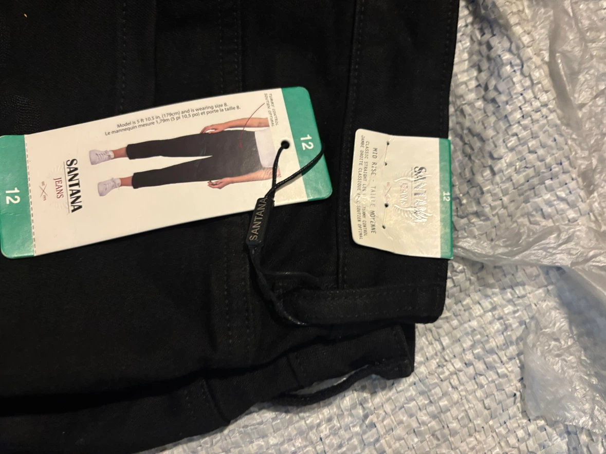 Santana Black Mid Rise Jeans Size 12 - photo 2