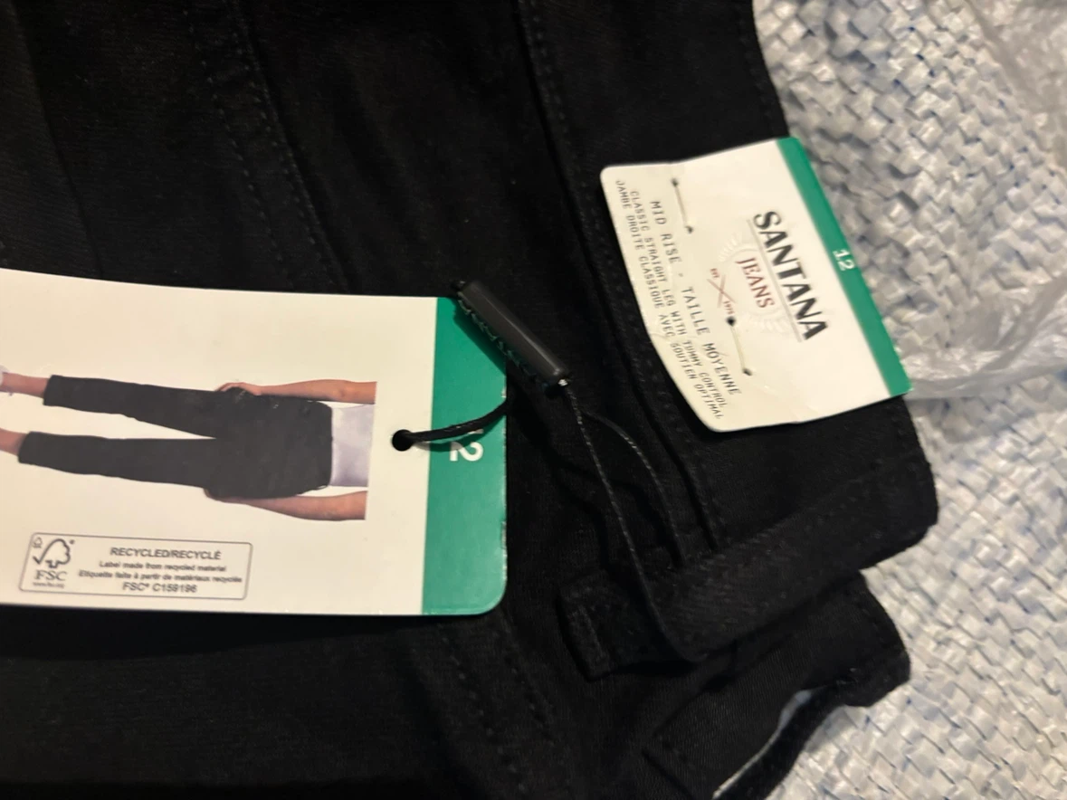 Santana Black Mid Rise Jeans Size 12 - photo 3