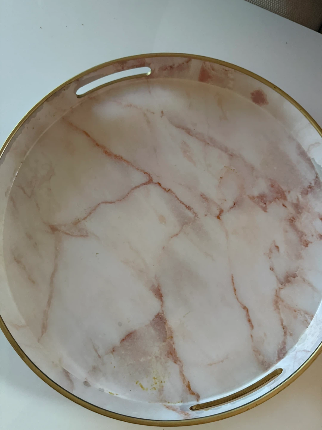 Round Faux Marble Serving Tray