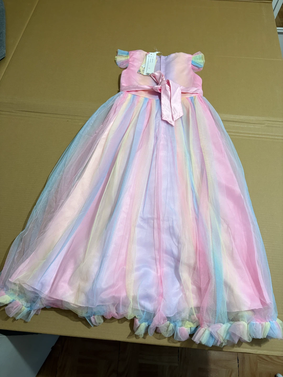 Ibtom Castle Girls Pastel Rainbow Dress, Size 140 - photo 3