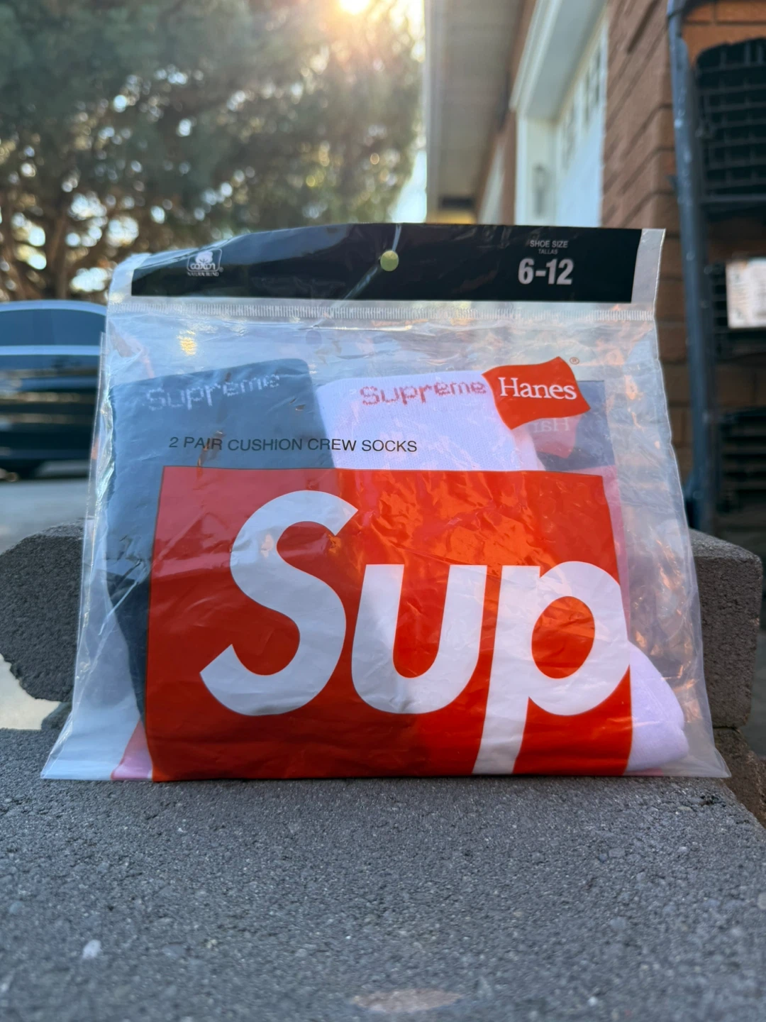 Supreme x Hanes 2-Pair Cushion Crew Socks