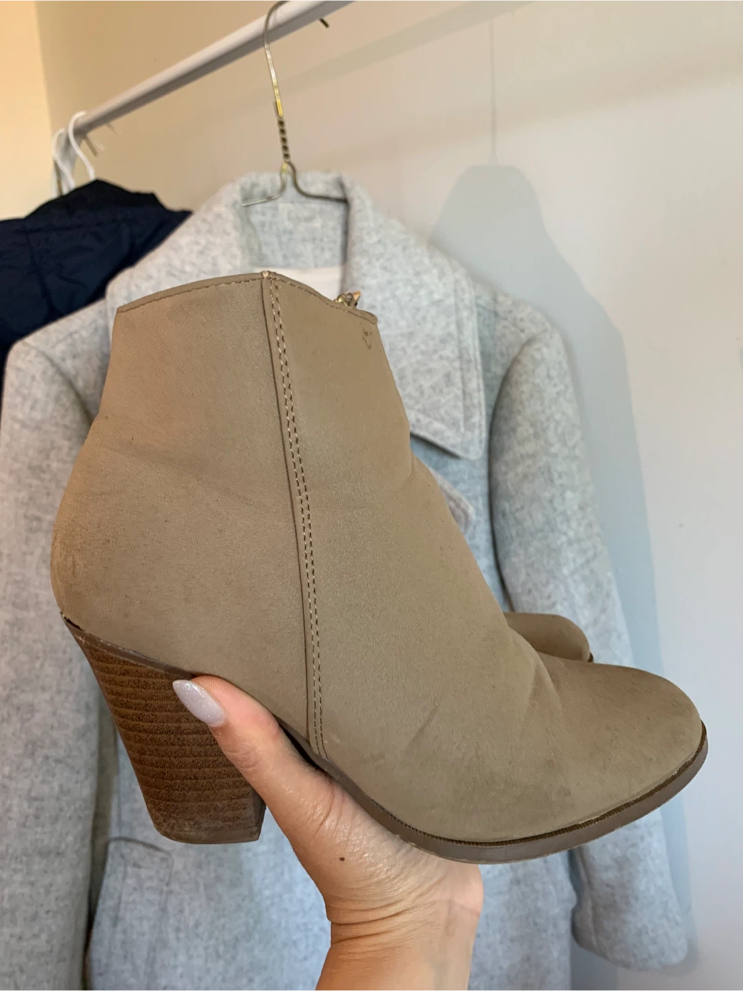 Tan Faux Suede Ankle Boots