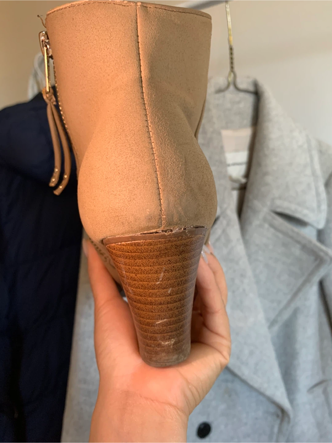 Tan Faux Suede Ankle Boots - photo 4